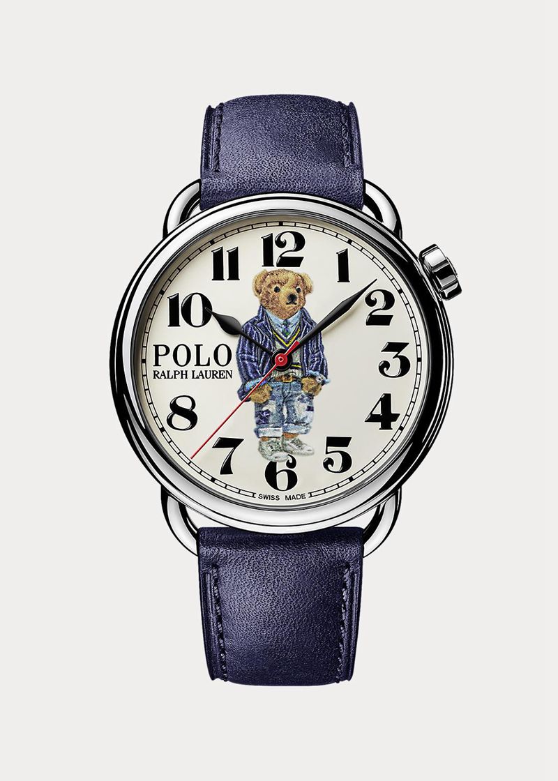 Relojes Polo Ralph Lauren Hombre Cricket Polo Bear 42 Mm Steel Watch Chile Blancas WMBSO-2390